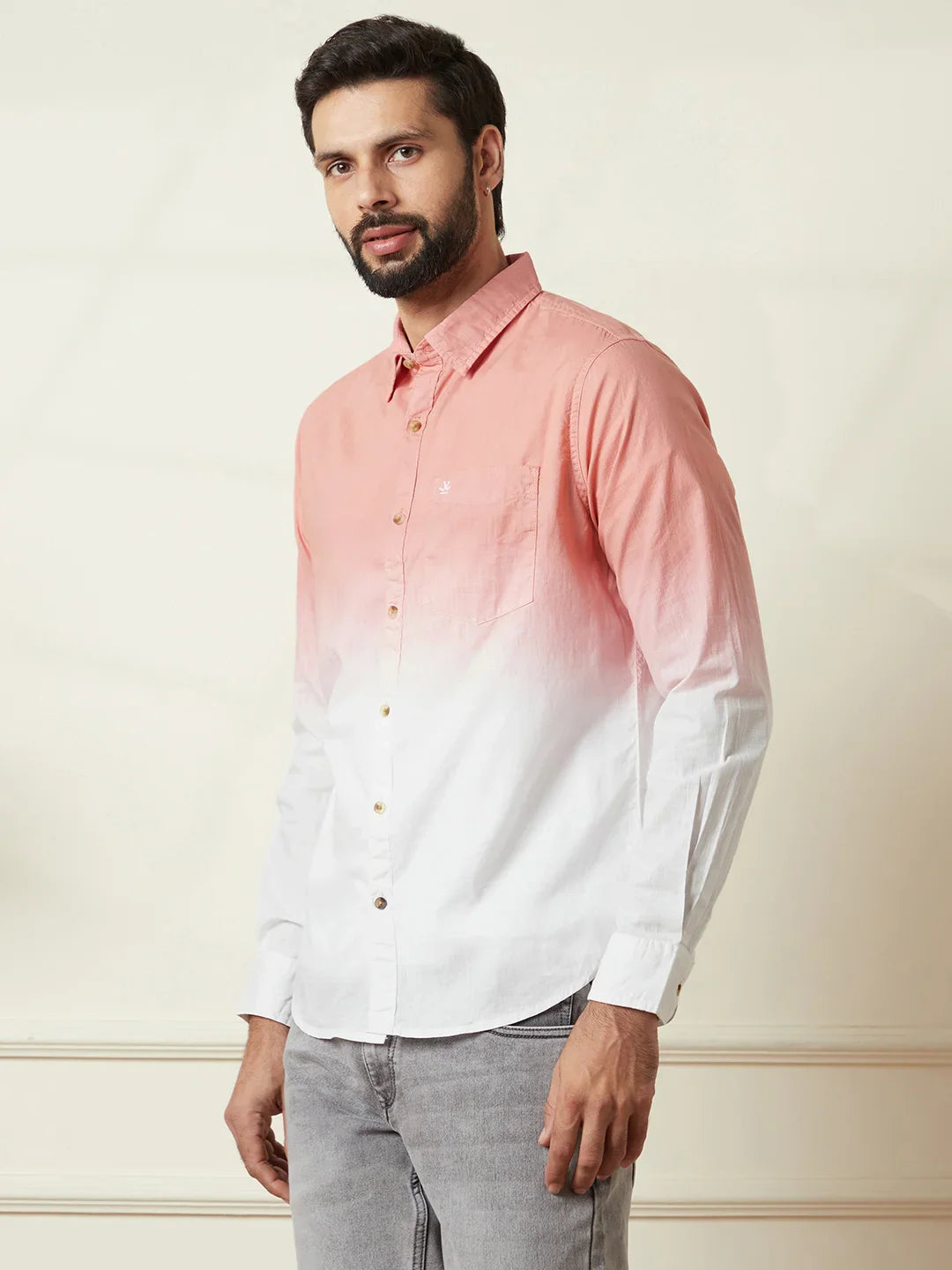 Casual Ombre Washed Shirt  | Multicolor