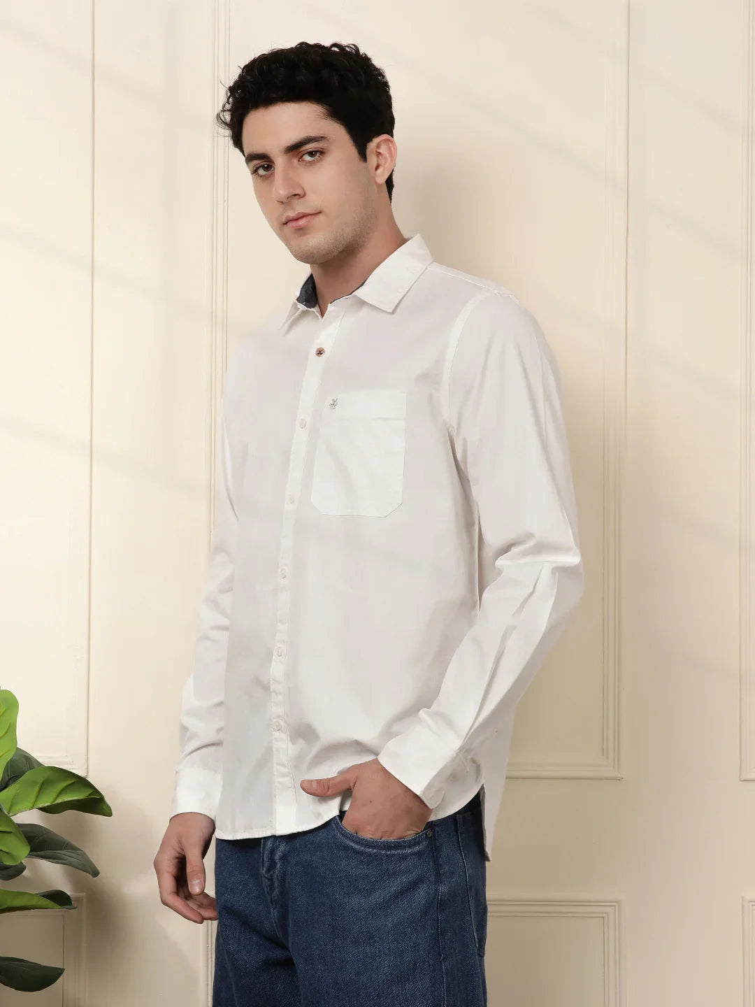 Solid Slim Fit Shirt | White