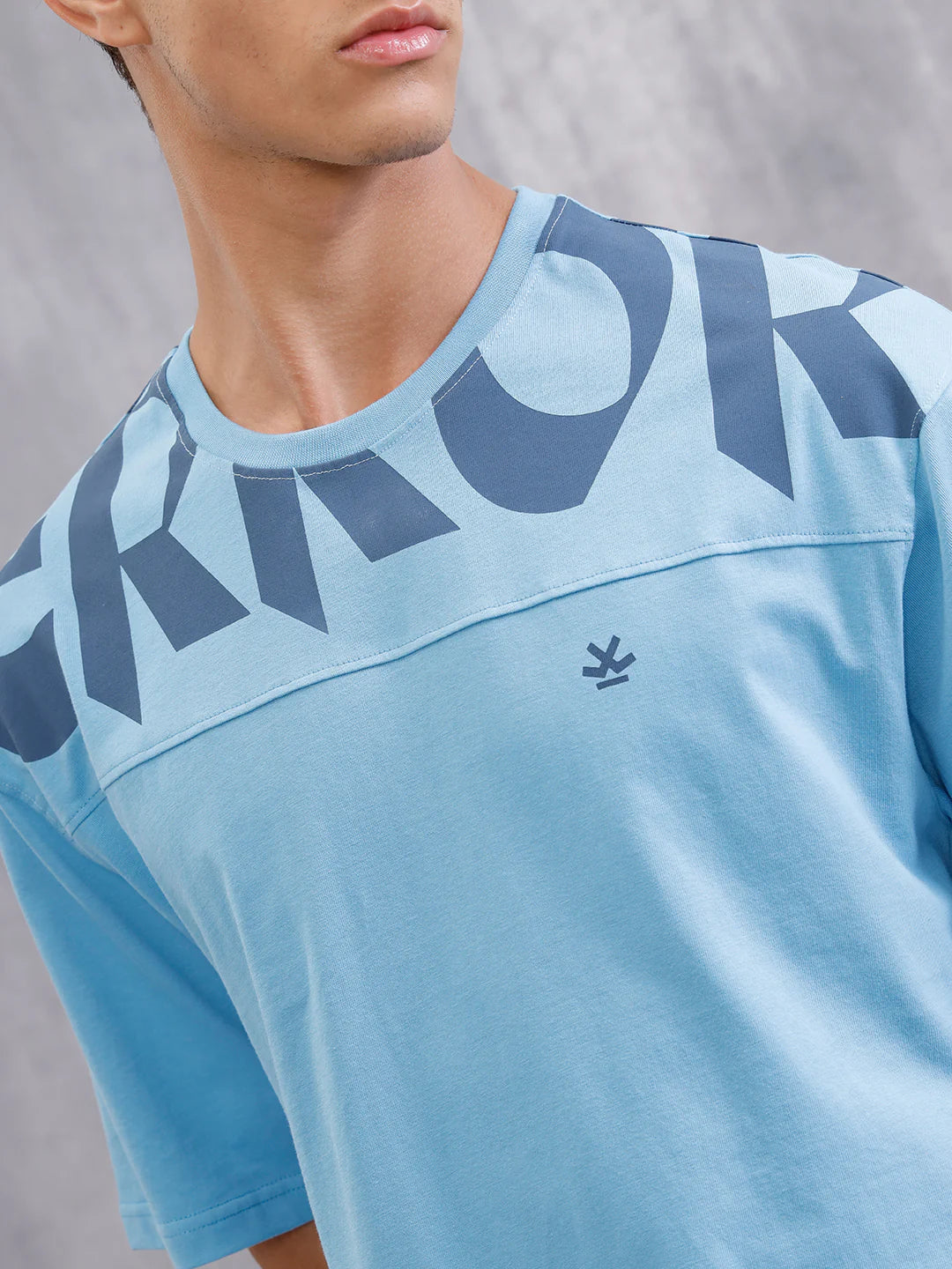 Placement Print Cut&Sew T-Shirt With Branding | Blue