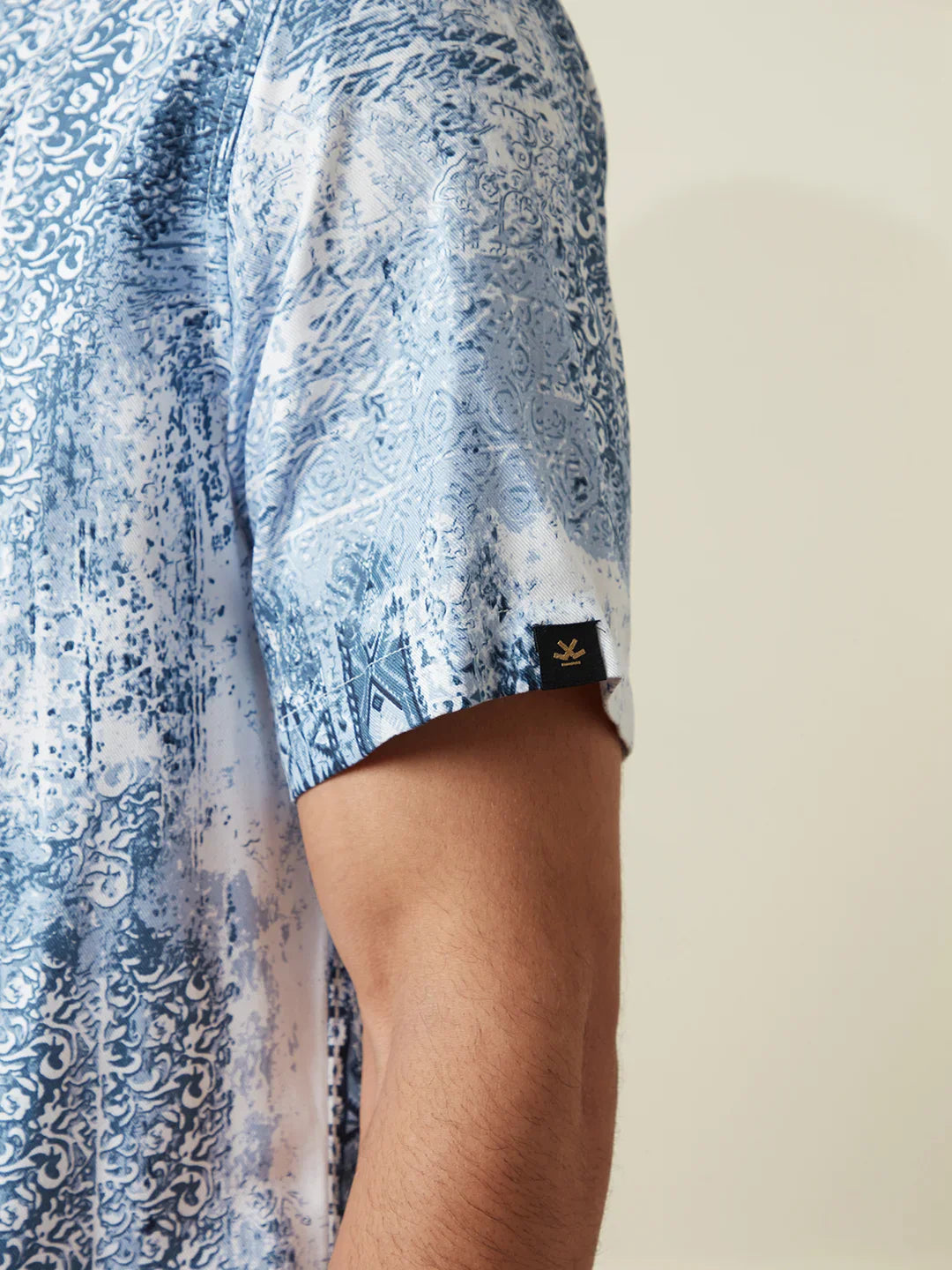 AOP Fluid Light Weight Viscose Shirt | Blue