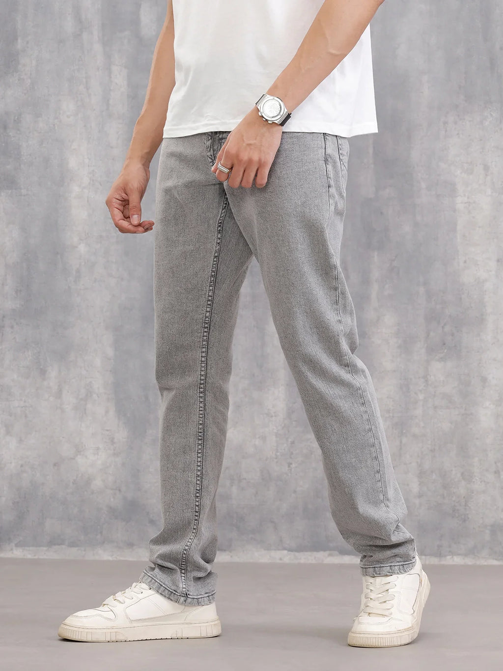 Heavy Washed Grey Jeans | Grey