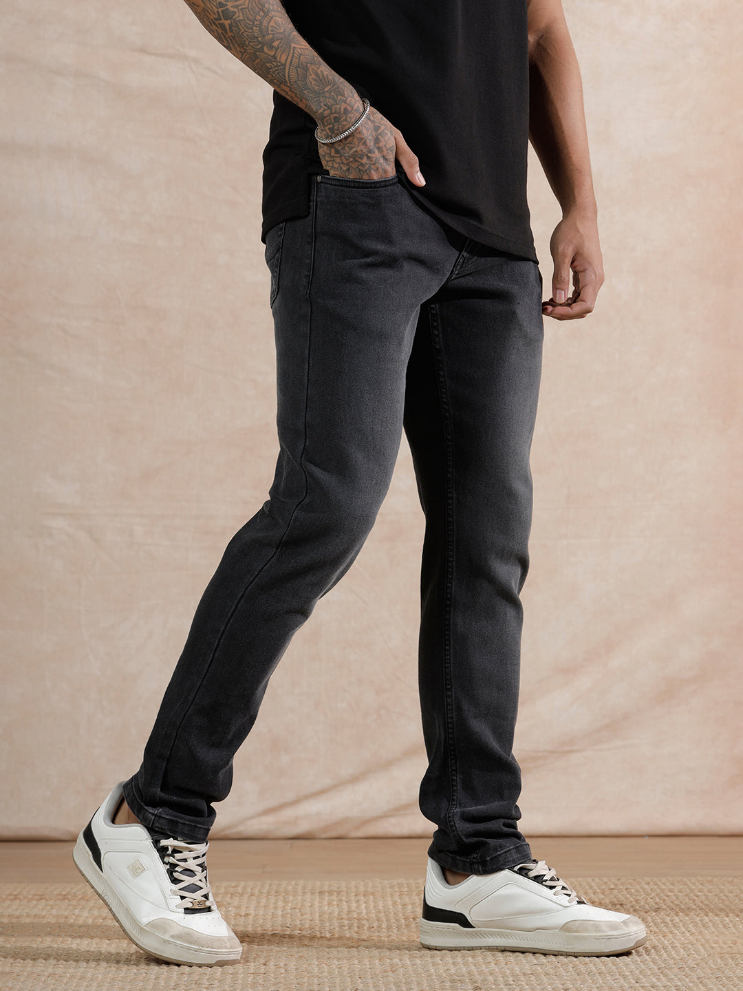Heavy Fade Slim Fit Jeans | Dark Grey