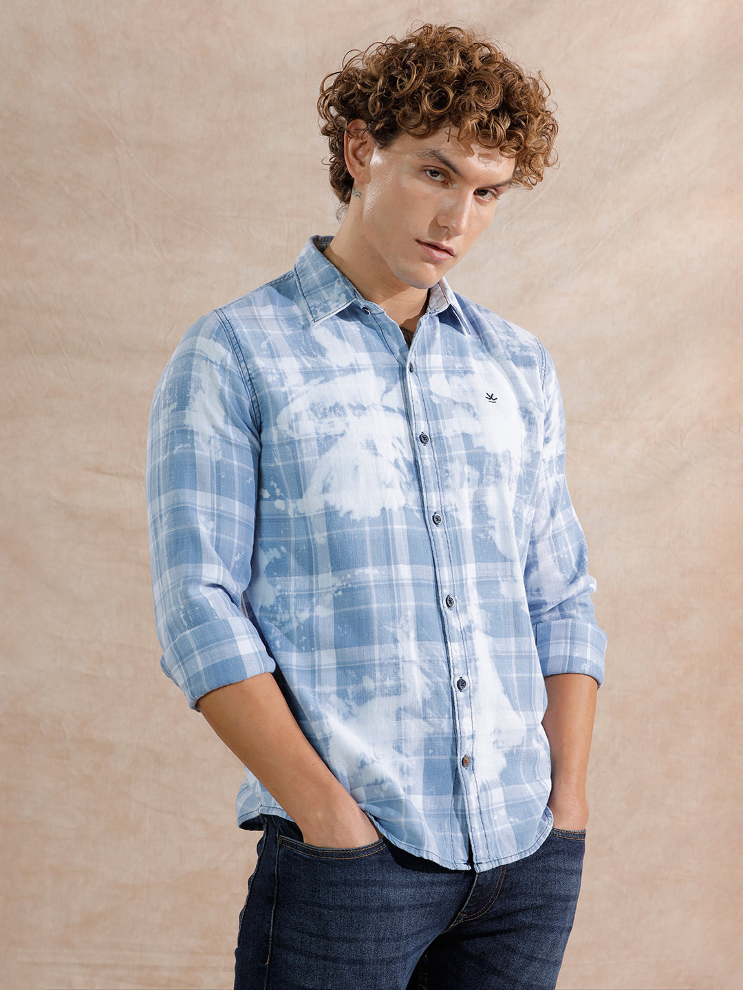 Washed Slim Fit Shirt | Light Blue