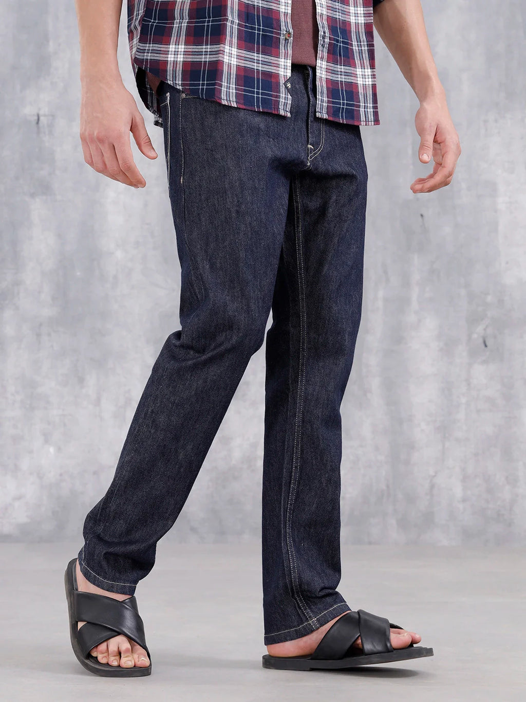 Straight Fit Selvedge Denim Jeans | Dark Stone