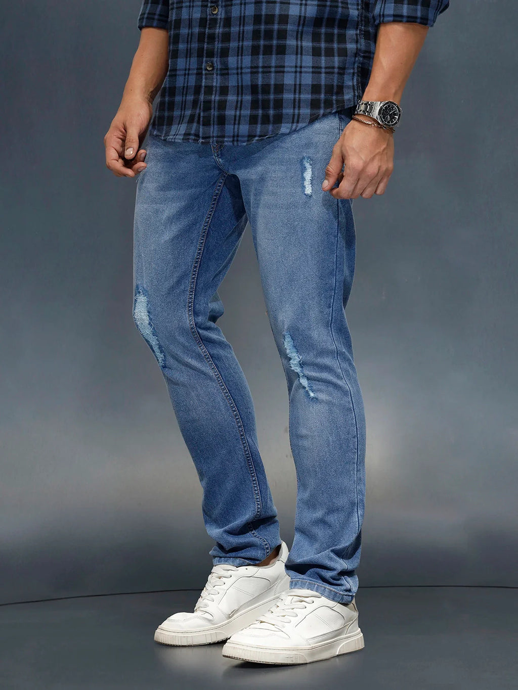Men's casual slim fit jeans | Blue