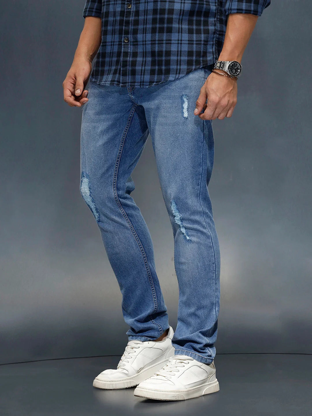 Men's casual slim fit jeans | Blue
