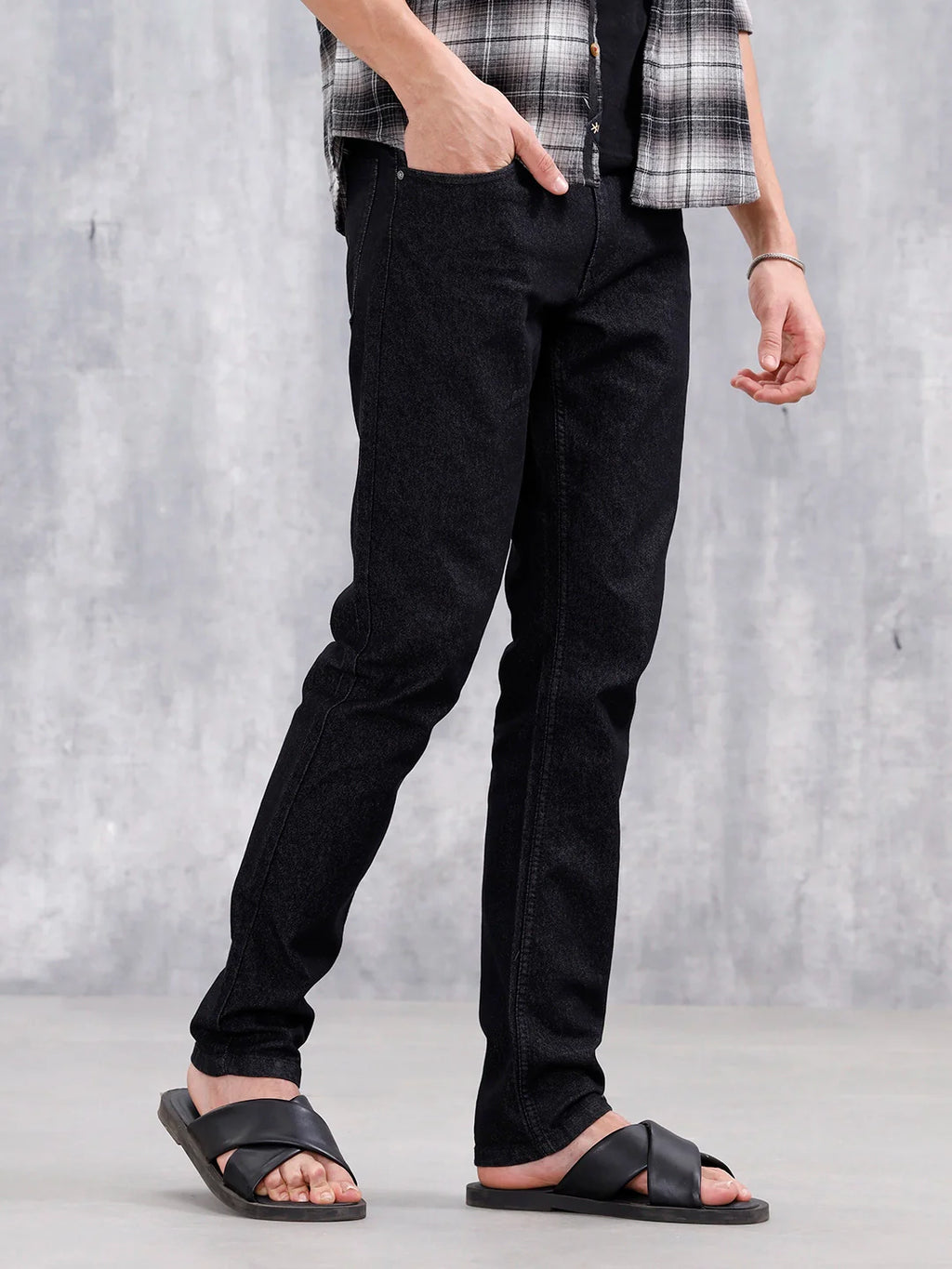 Casual Men Slim Fit Jeans | Black