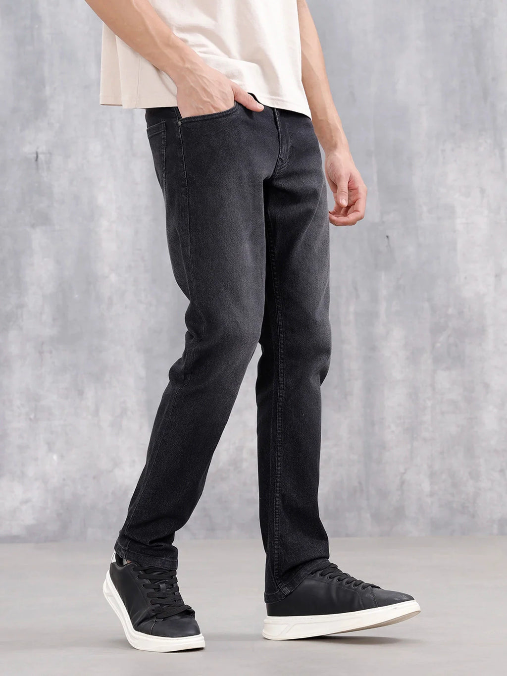 Classic Straight Leg Casual Jeans | Dark Grey