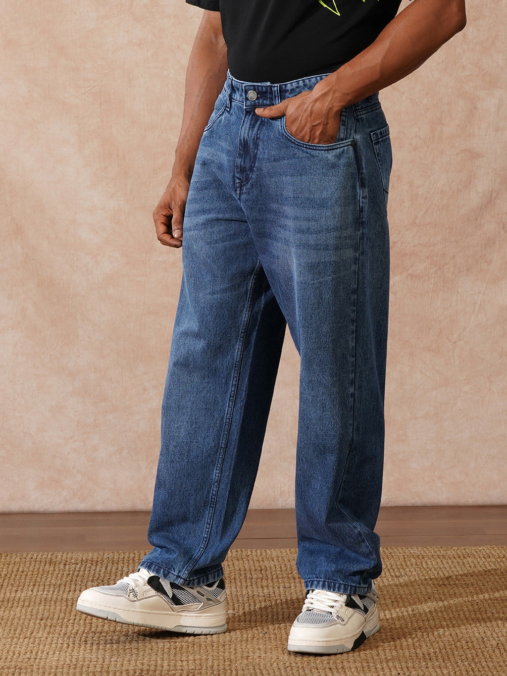 Faded Loose Fit Jeans | Blue