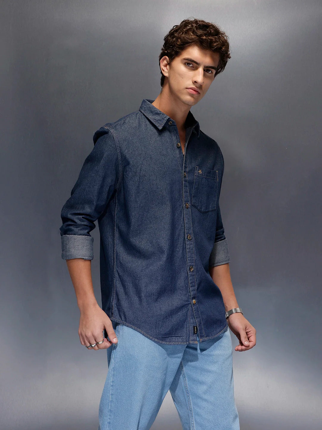 Men's Slim Fit Denim Shirt  |  Blue