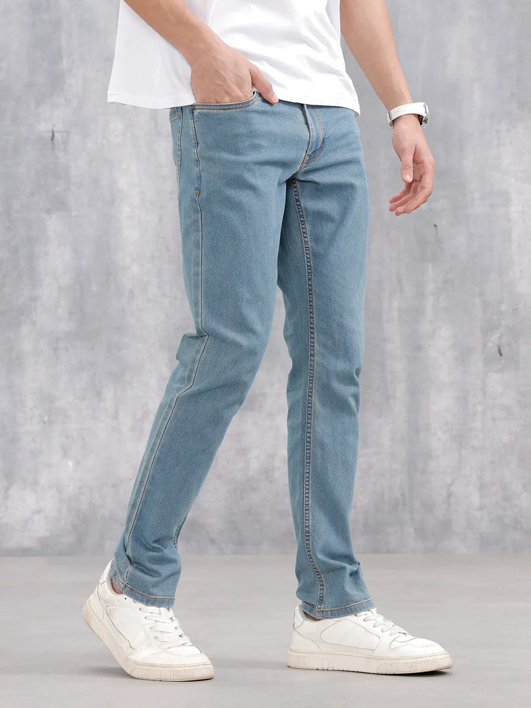 Men's Casual Slim Fit Jeans | Med Stone
