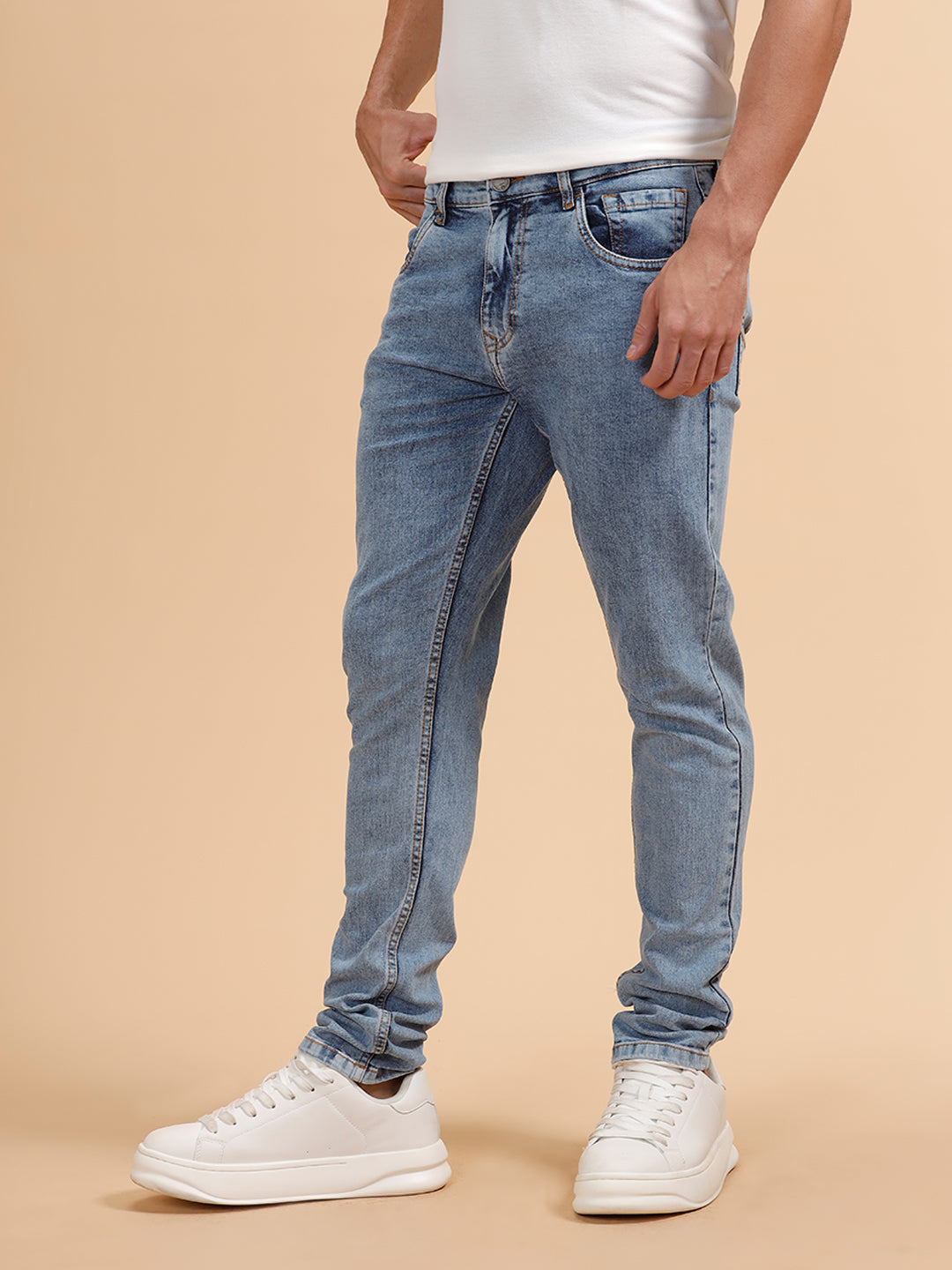 Heavy Fade Slim Fit Jeans | Light Blue