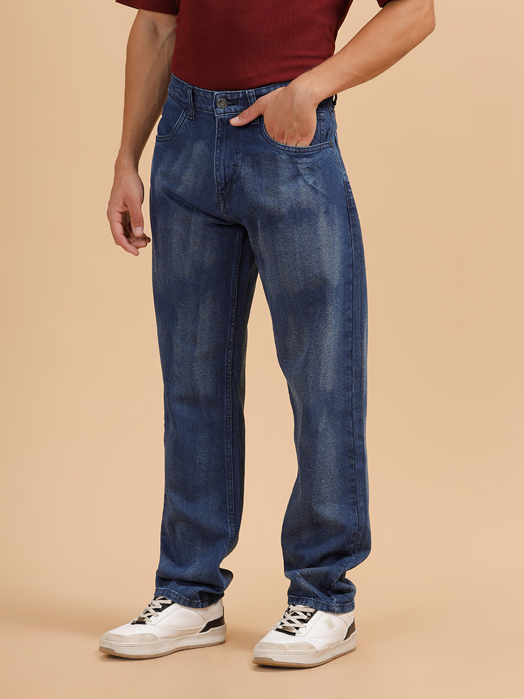 Heavy Fade Anti Fit Jeans | Blue