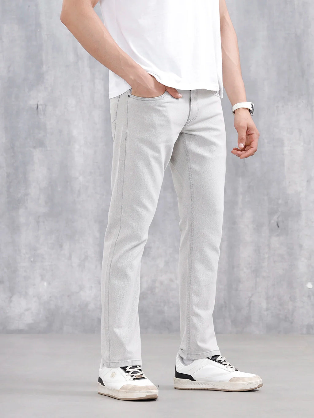 Classic Straight Fit Casual Jeans | Grey