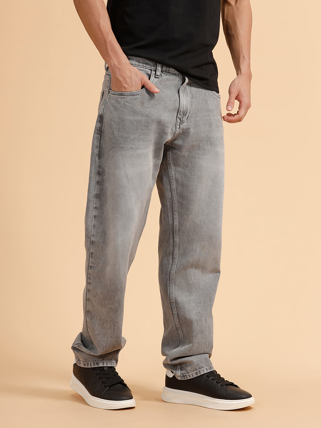 Heavy Fade Anti Fit Jeans | Light Grey