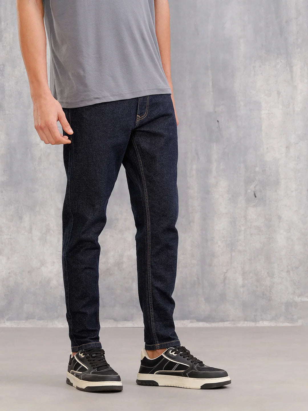 Blue Rinse Wash Skinny Crop Jeans I Blue