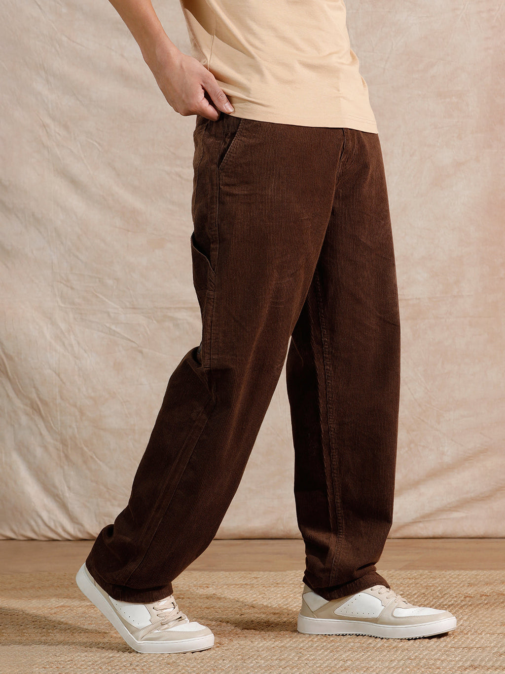 Corduroy Carpenter Loose Fit Trouser | Dark Brown