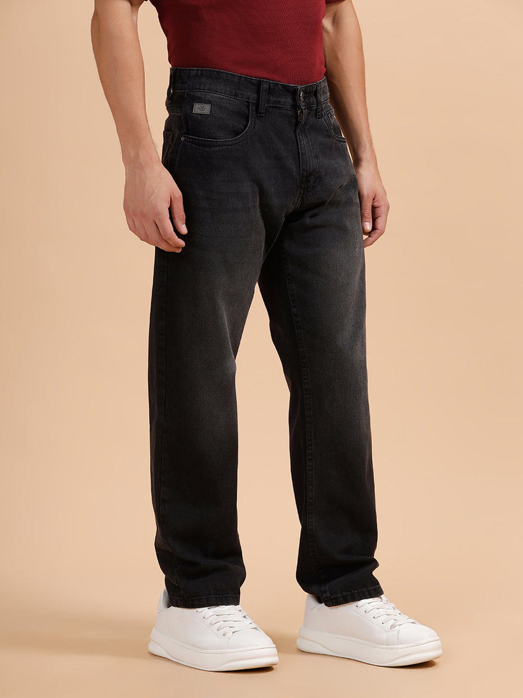 Solid Light Fade Anti Fit Jeans | Dark Grey