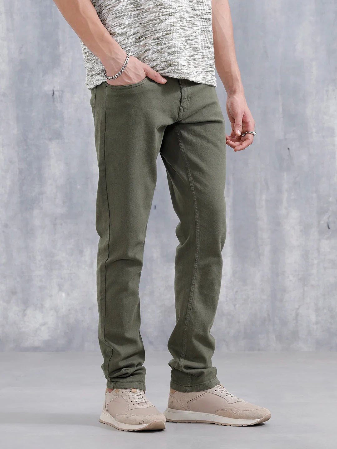 Slim Fit Colored Jeans | Olive