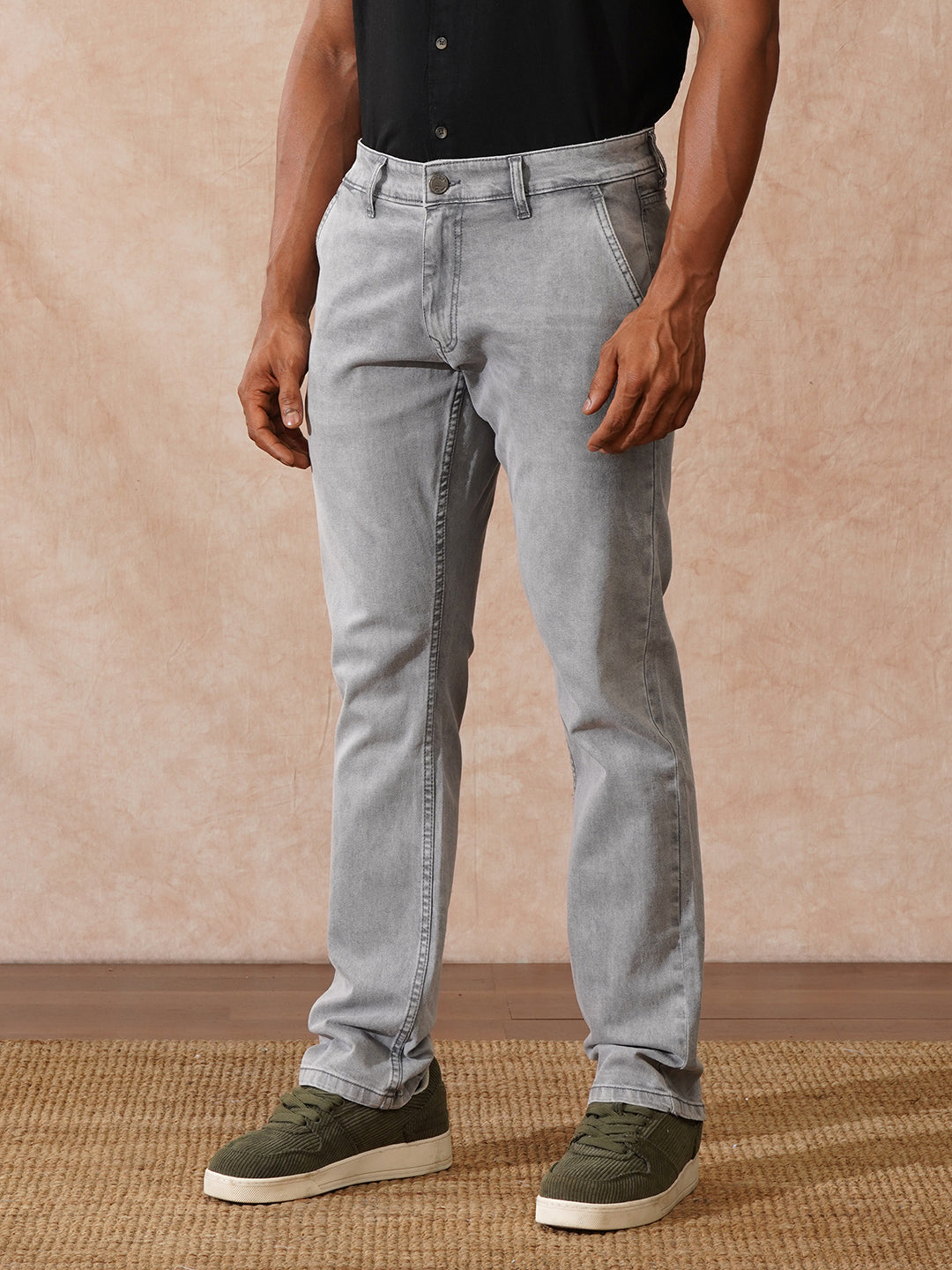 Light Fade Straight Fit Jeans | Grey
