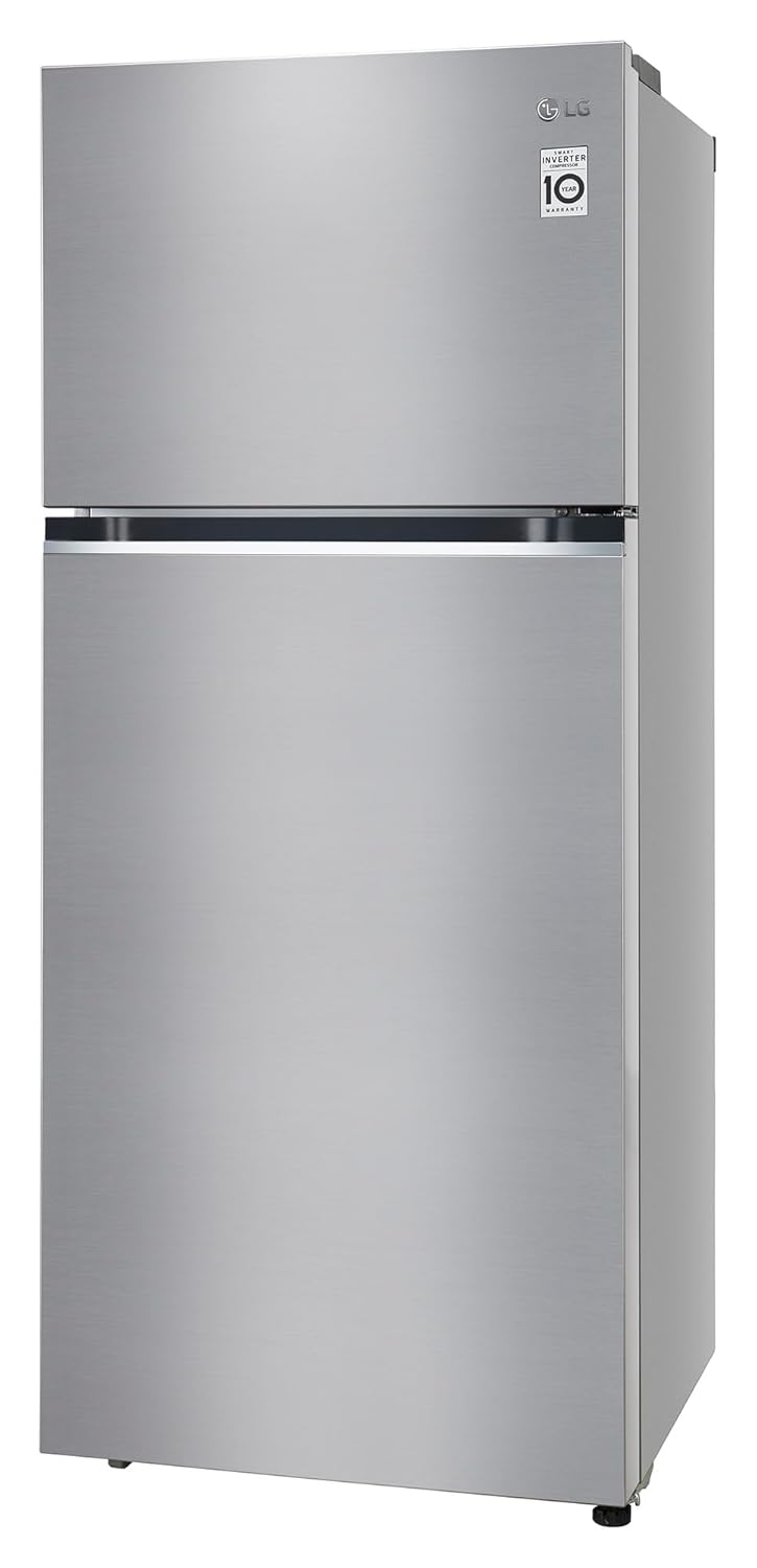 LG 380 L 3 Star Frost-Free Smart Inverter Double Door Refrigerator (GL-S412SPZX, Shiny Steel)