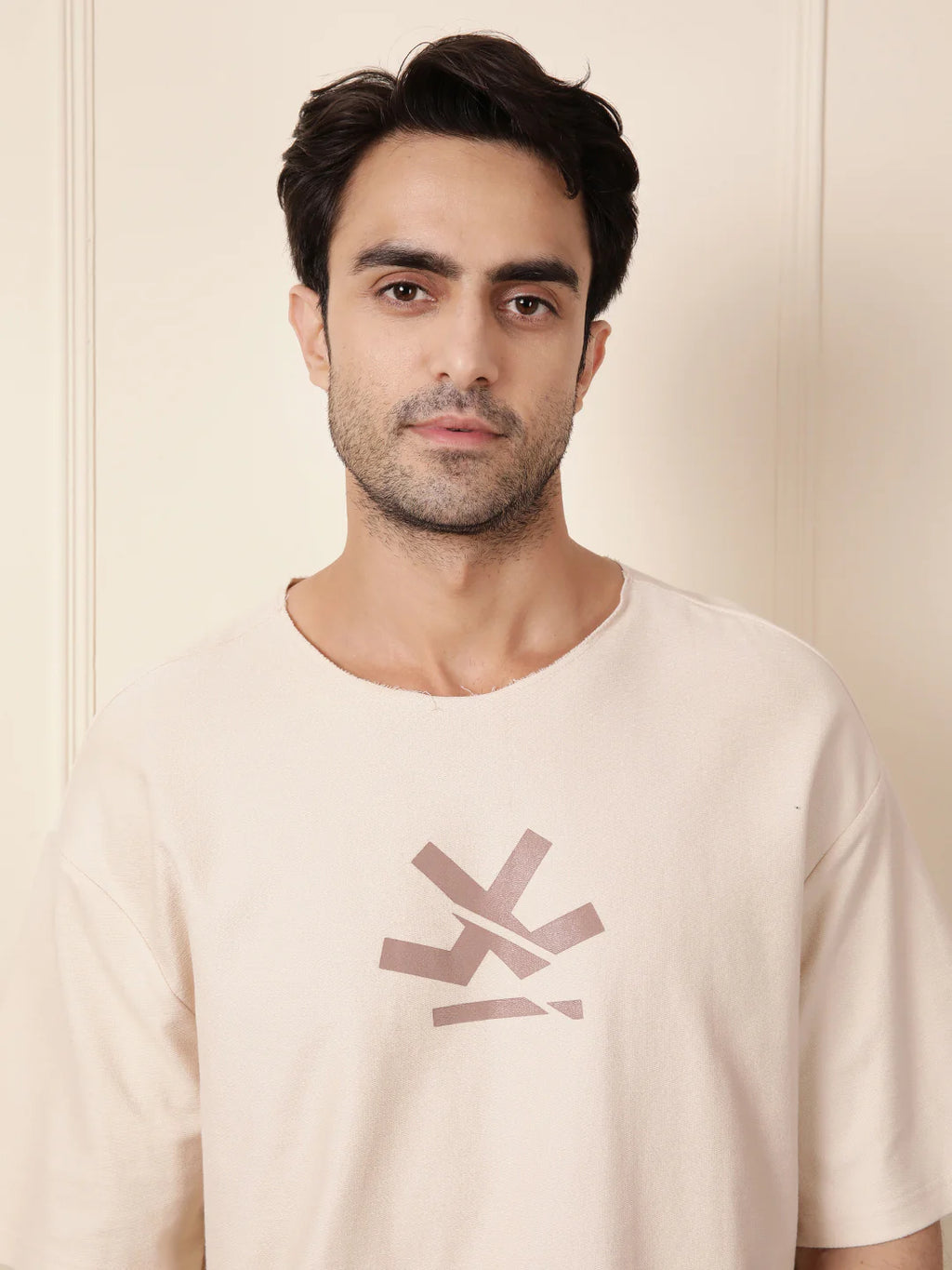 Heavy GSM Raw Edge Collar T-Shirt