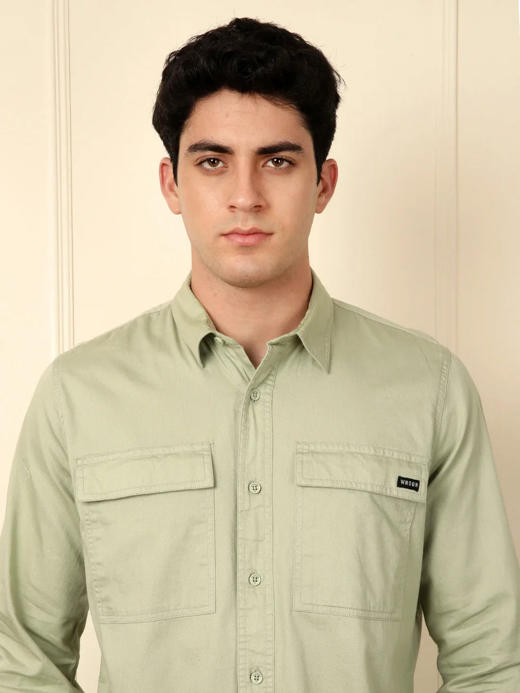 Blur Printed Cotton Shirt in Green