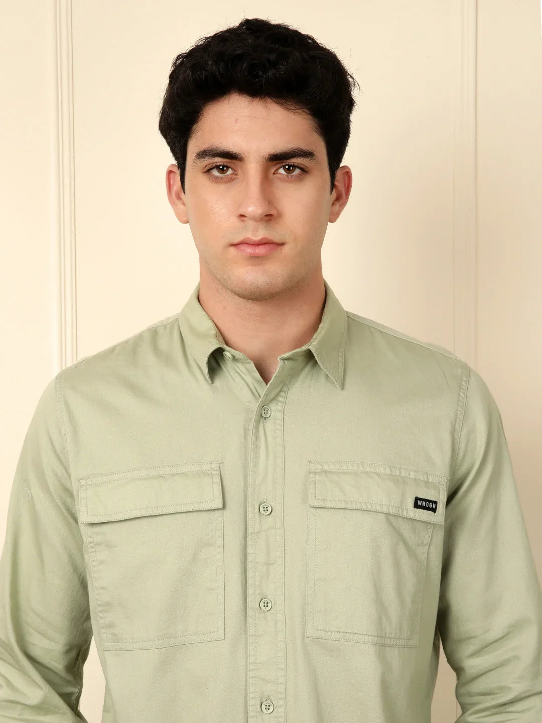 Blur Printed Cotton Shirt in Green