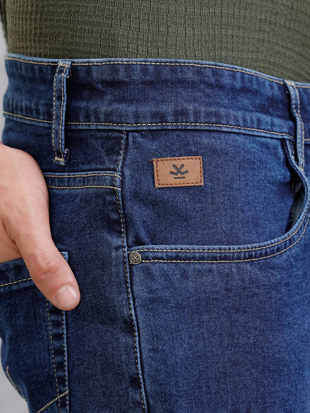 Mid Washed Skinny Crop Jeans | Med Stone