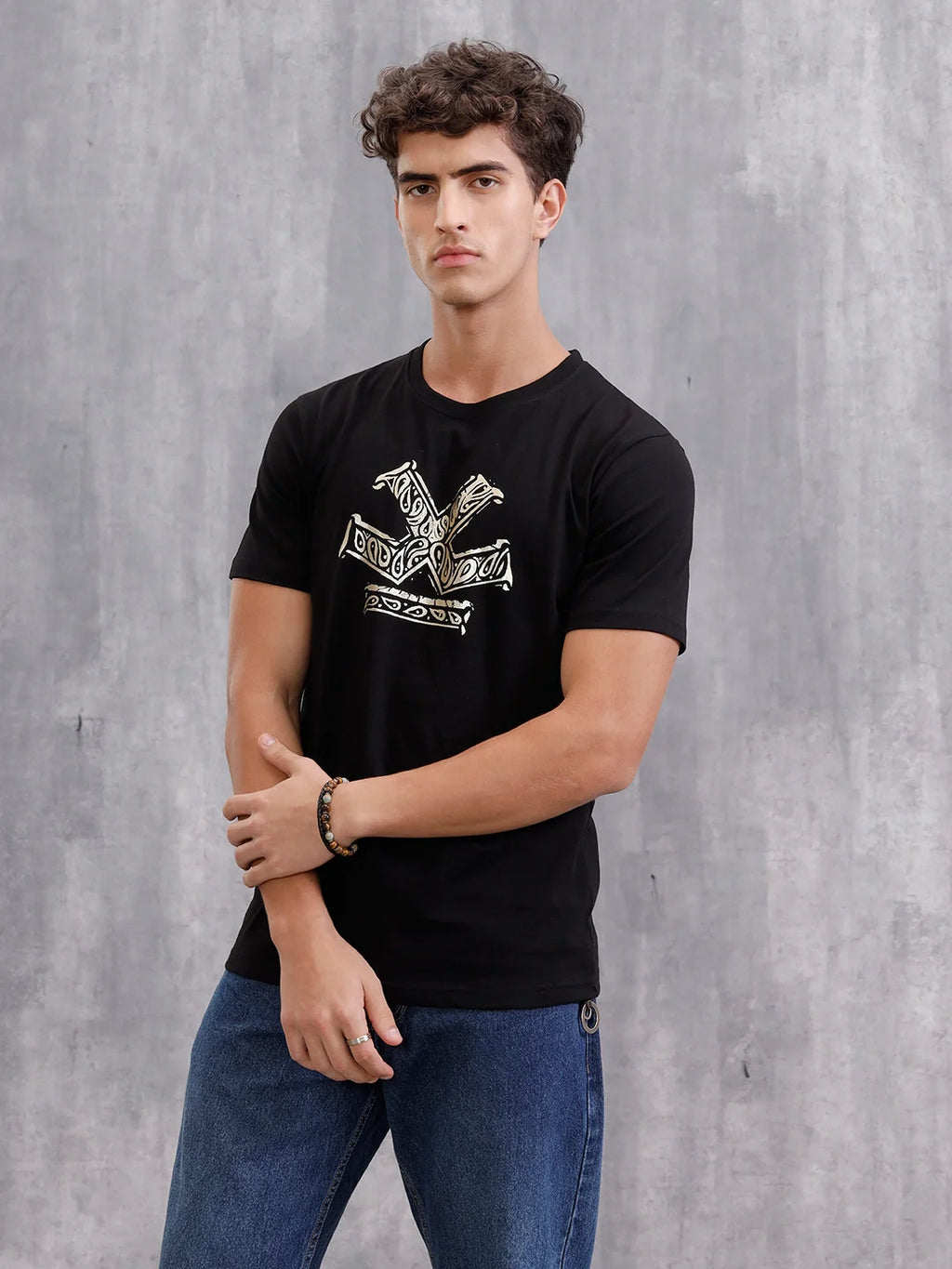 Bandana Printed T-Shirt | Black