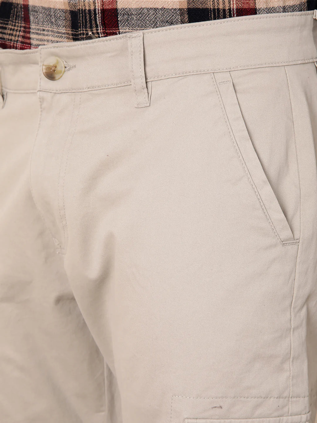 Peached Cotton Cargo Trouser | Light Grey
