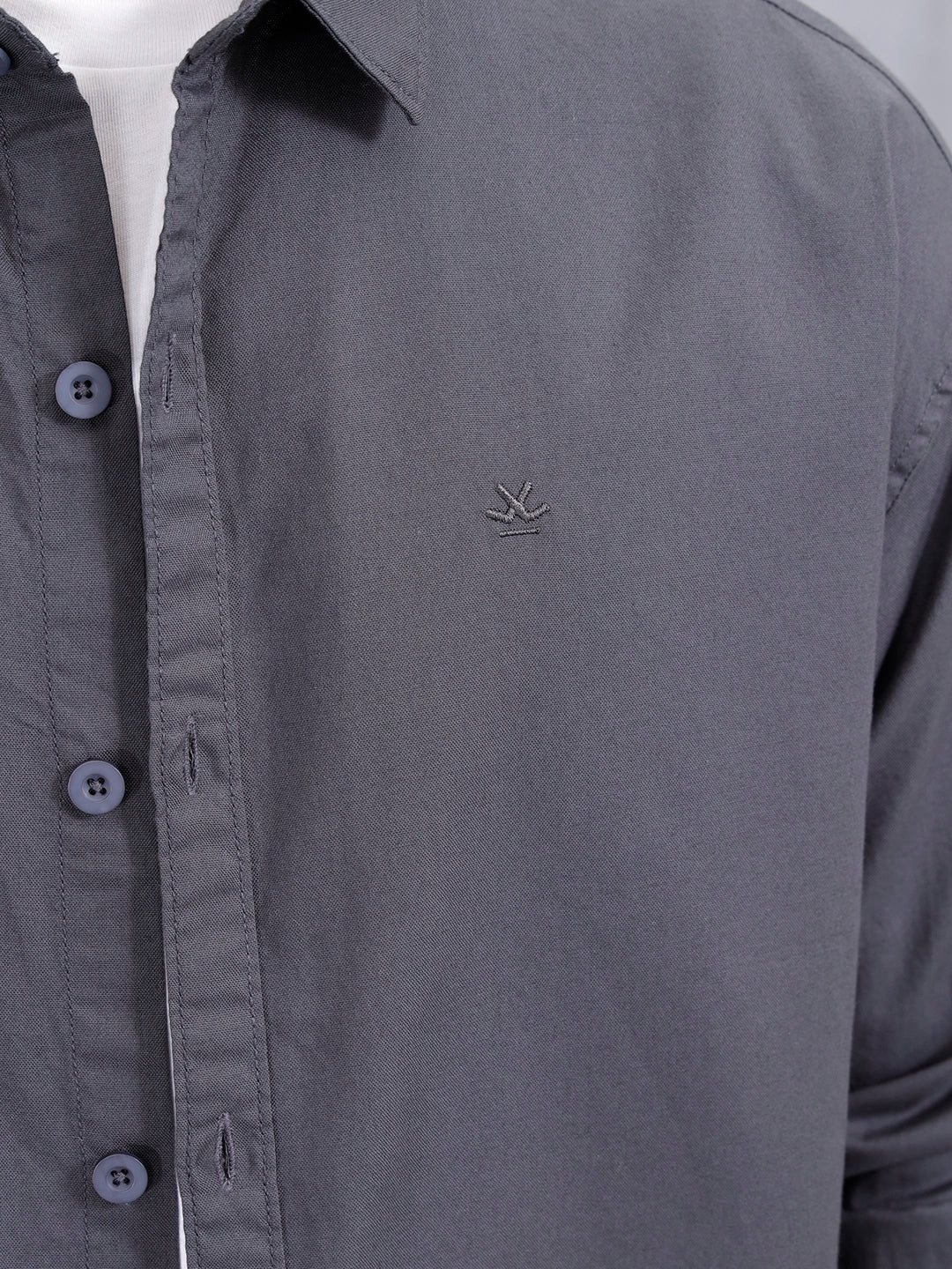 Solid Oversized Casual Shirt | Grey