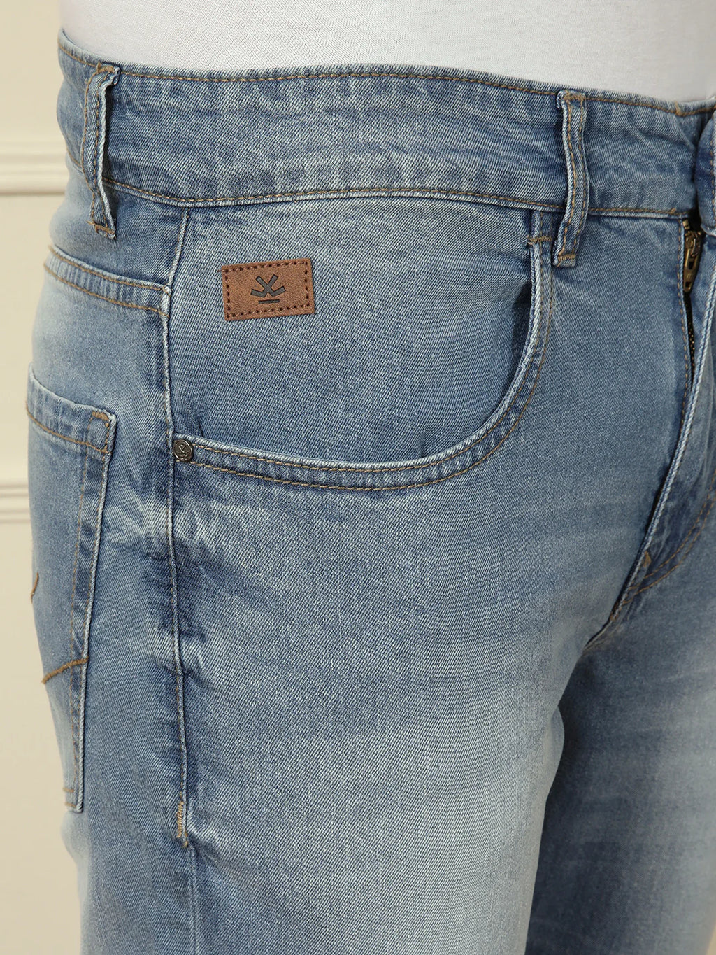 Faded Skinny Crop Jeans | Light Blue