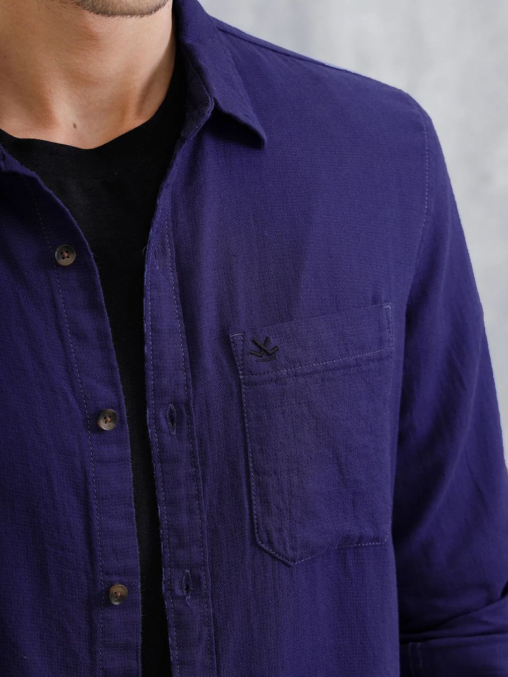 Solid Regular Fit Shirt | Navy Blue
