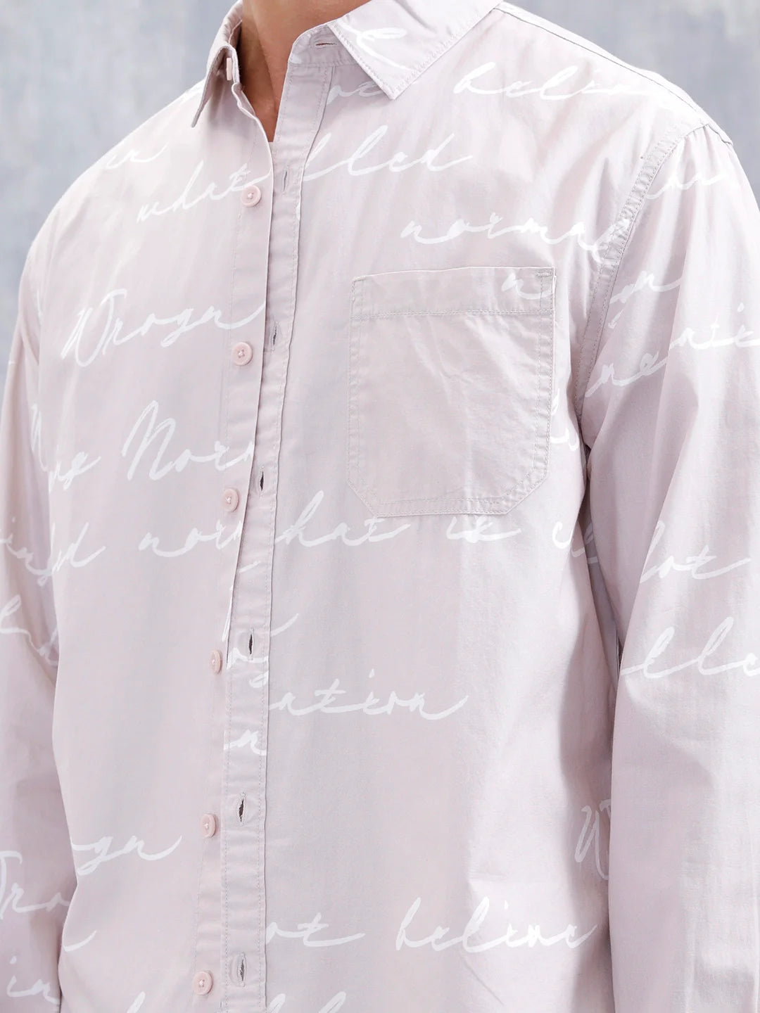 Abstract Aop Comfort Fit Casual Shirt | Beige