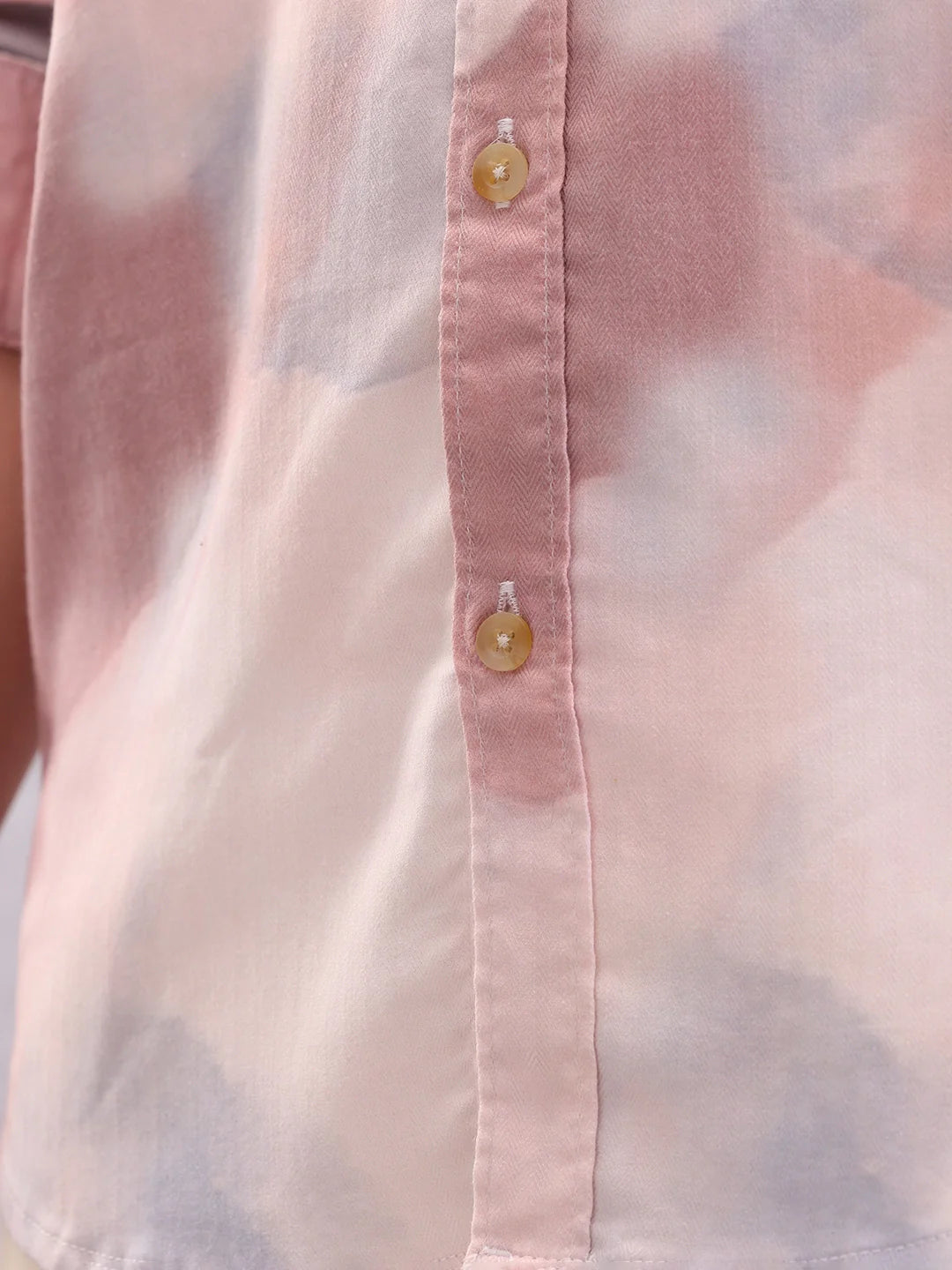 Men’s Pastel Tie-Dye Casual Shirt – Soft Cotton | Pink