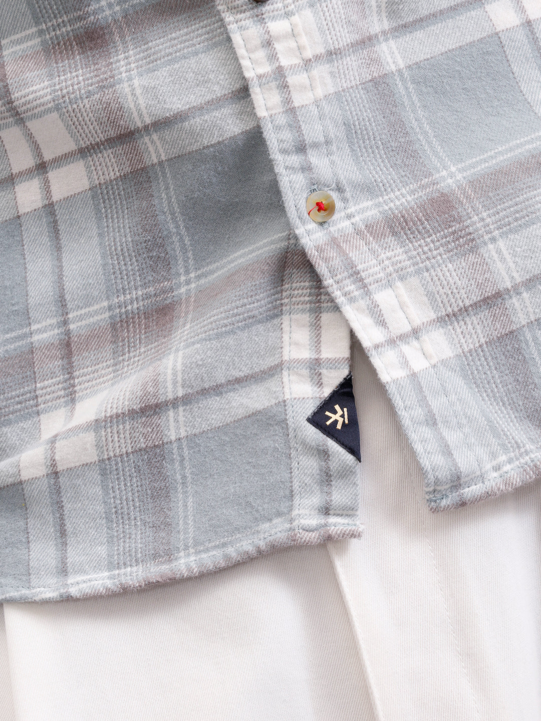 Brushed Flannel Check Shirt In Slim Fit| Light Blue
