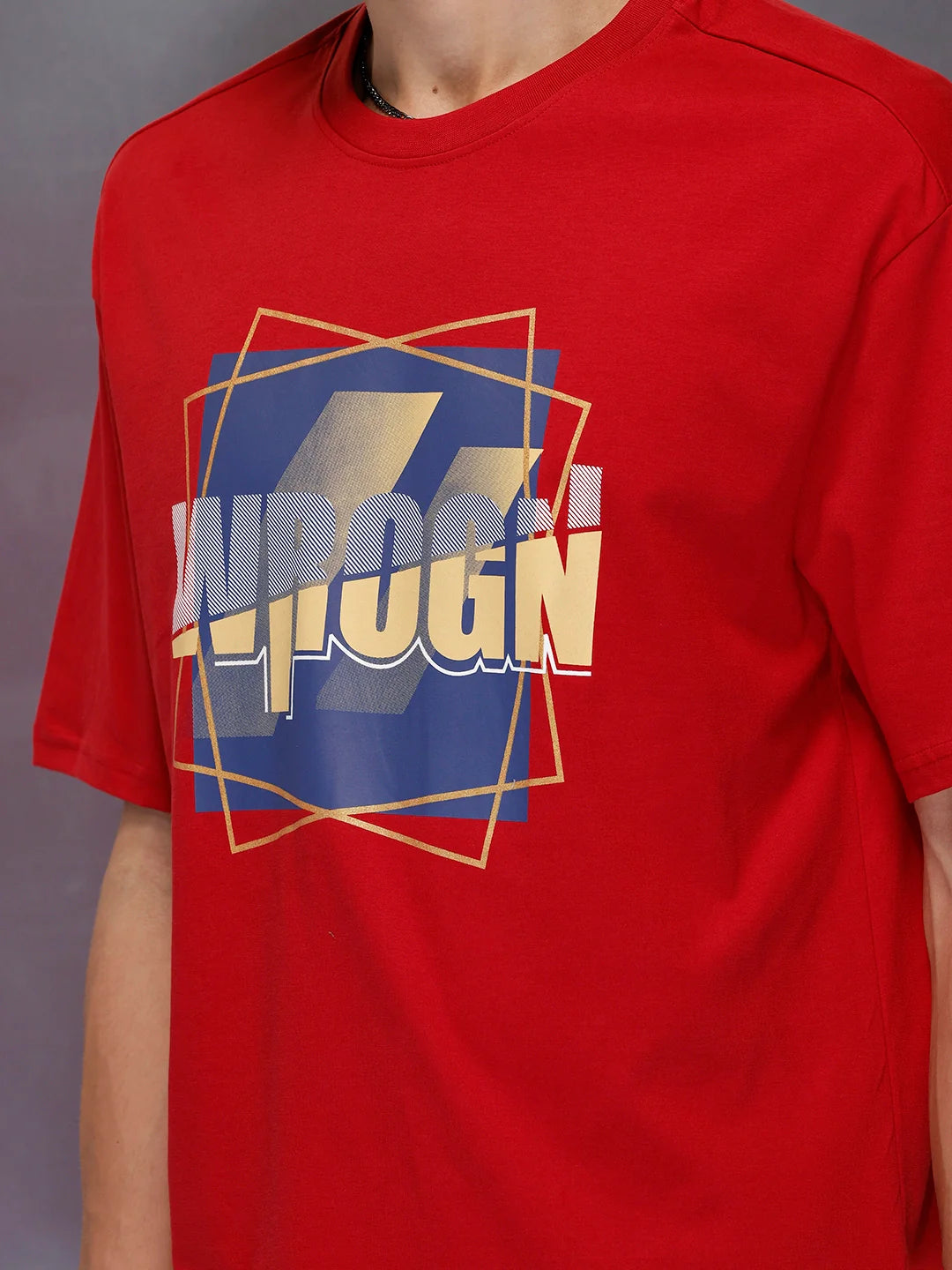 Men’s pop graphic red cotton T-shirt | Red