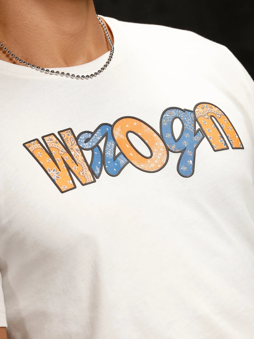 Bandana Logo Printed Slim Fit T-Shirt | White