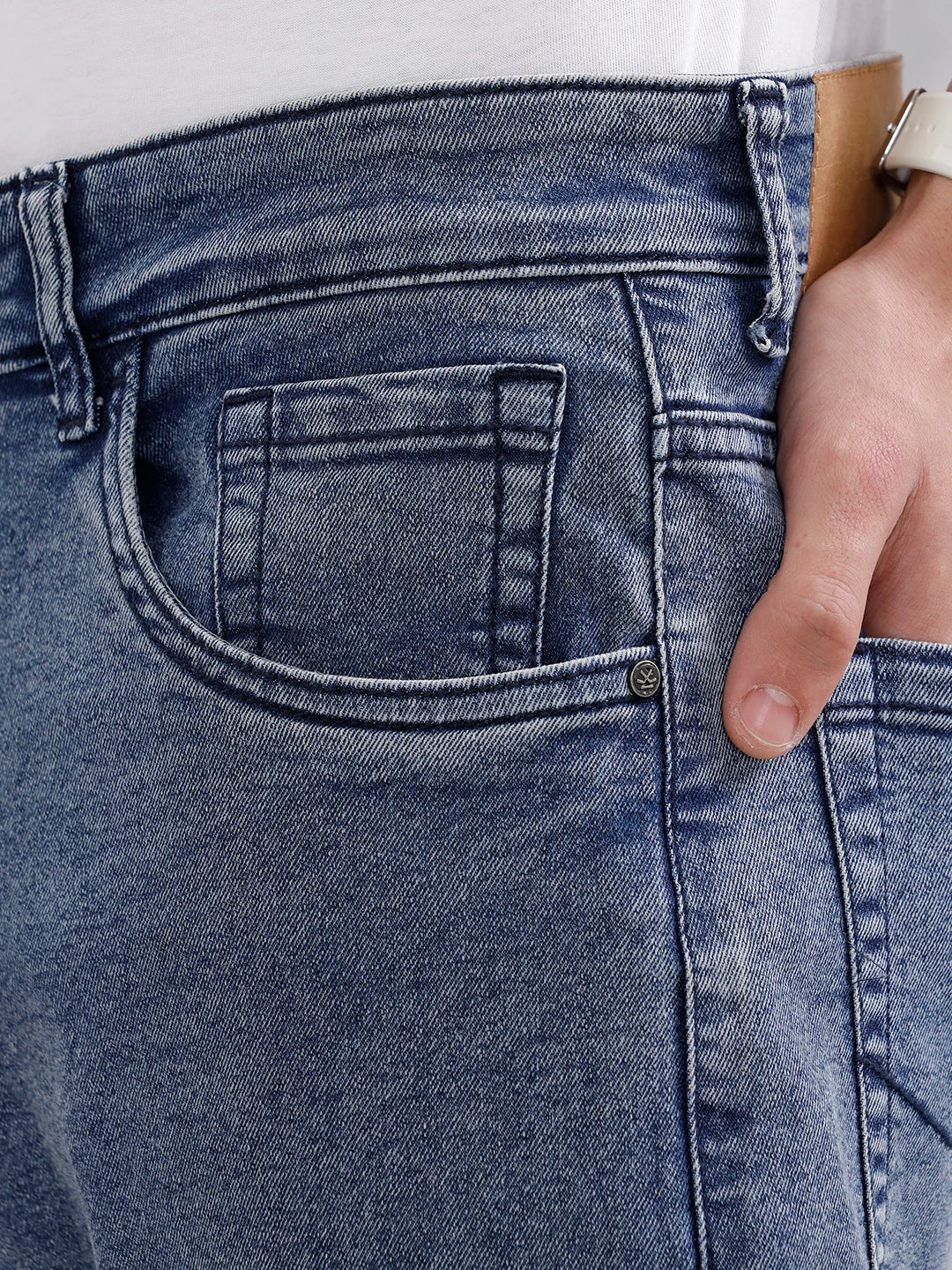 Men's Casual Slim Fit Jeans | Med Stone