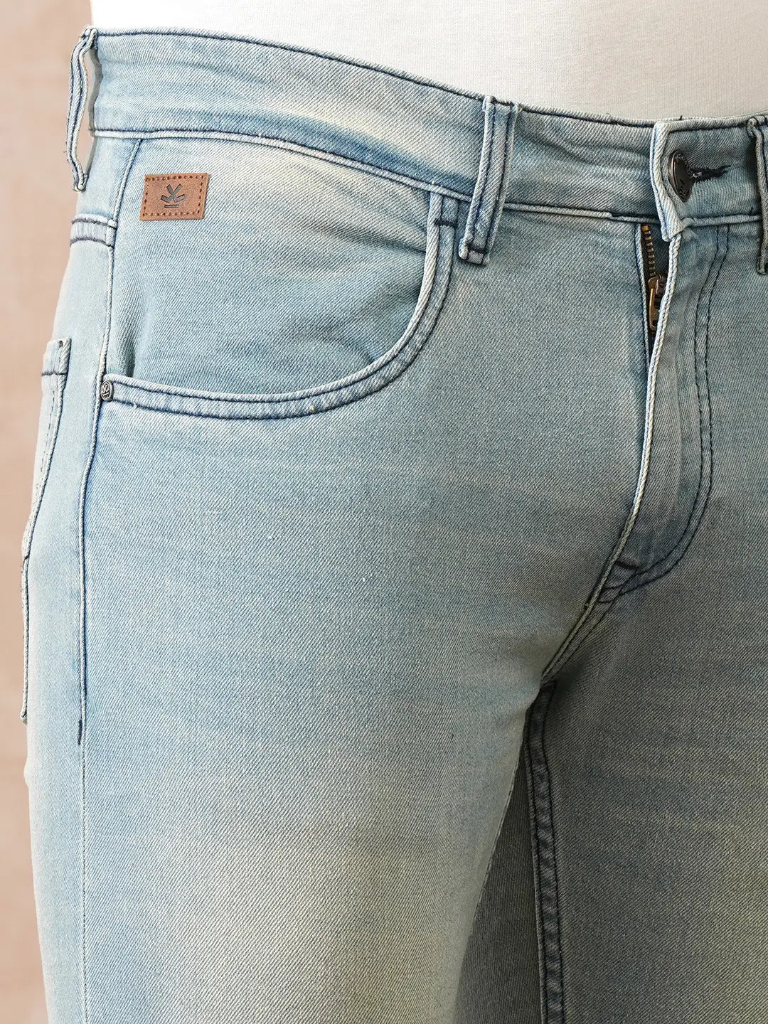 Heavy Fade Slim Tapered Jeans | Light Blue