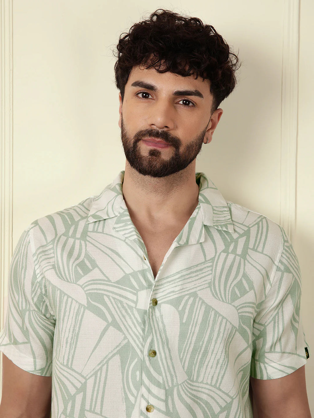 Textured Patterns AOP Shirt | Light Green
