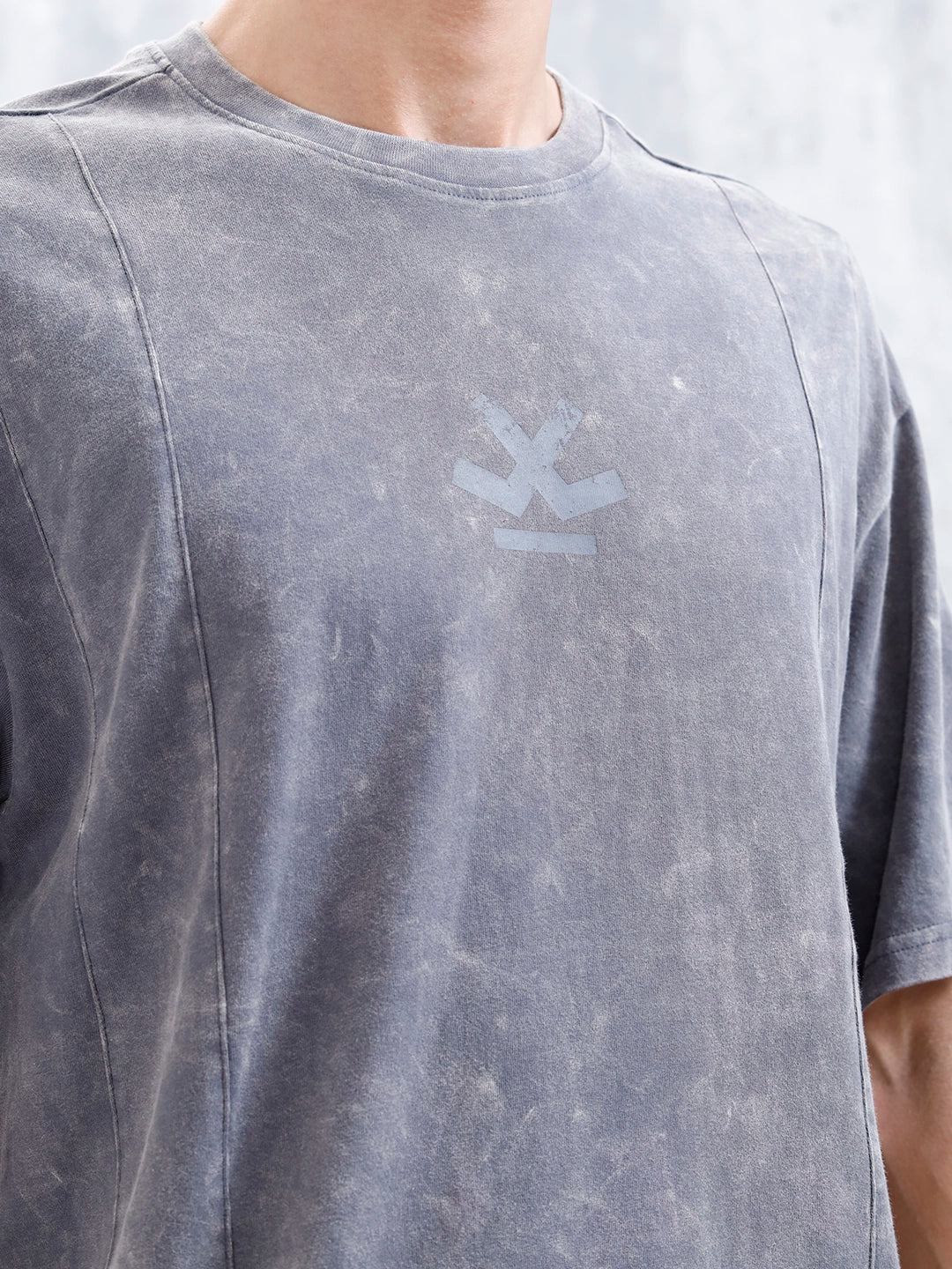Washed Men's Casual Oversized Fit T-Shirt | Grey