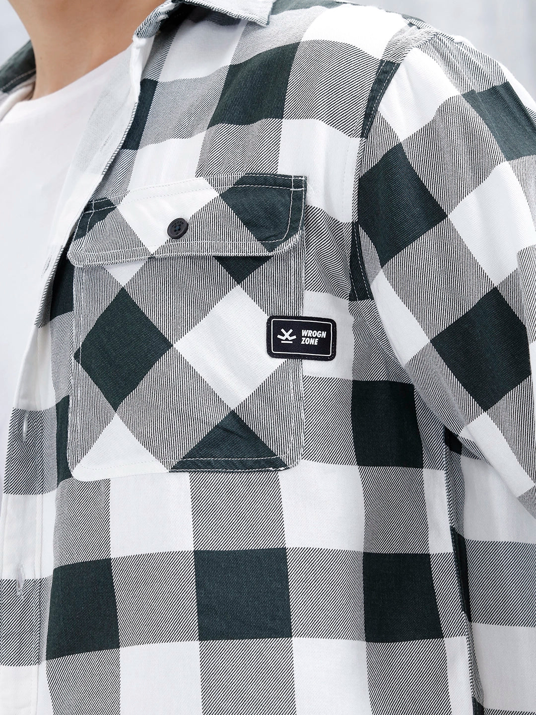 Casual Comfort Fit Checkered Pattern Shirt | Black