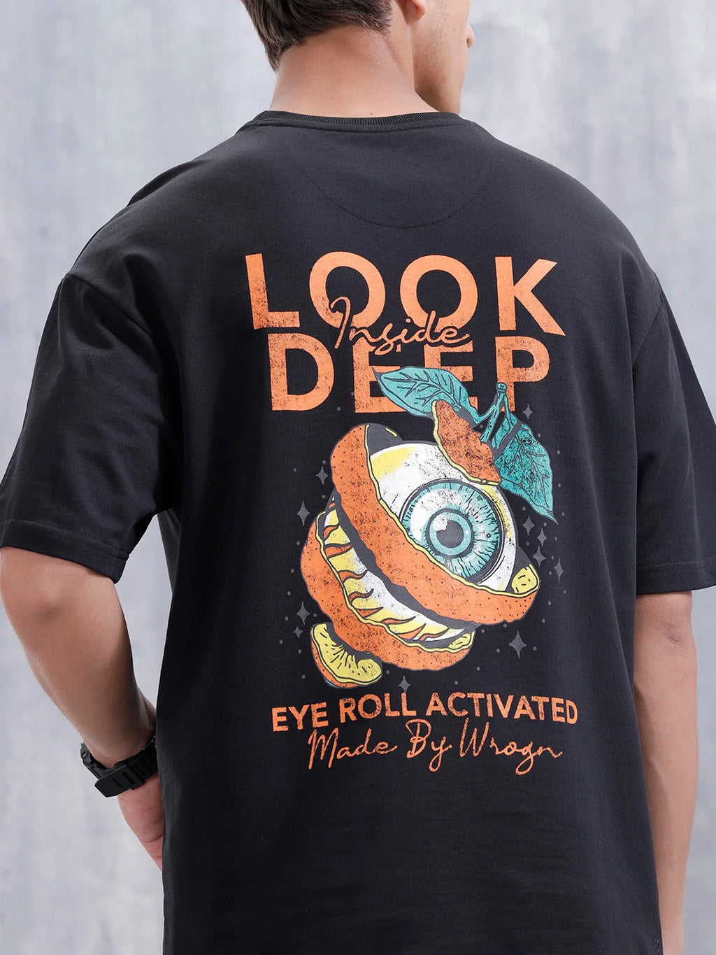 Bizarre Elements Inspired Oversized Back Print T-Shirt | Black