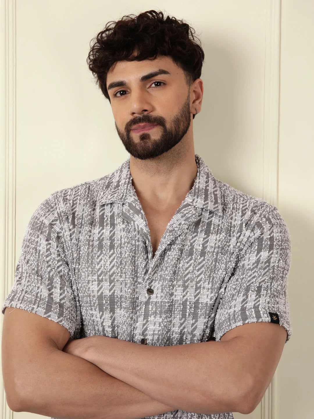 Textured Knit Shirt | Grey
