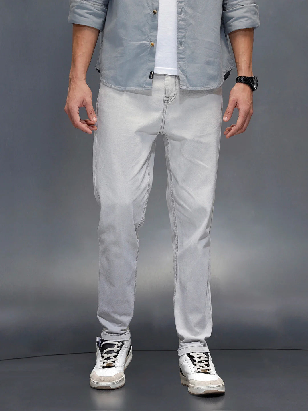 Men's casual slim ankle fit jeans | Grey