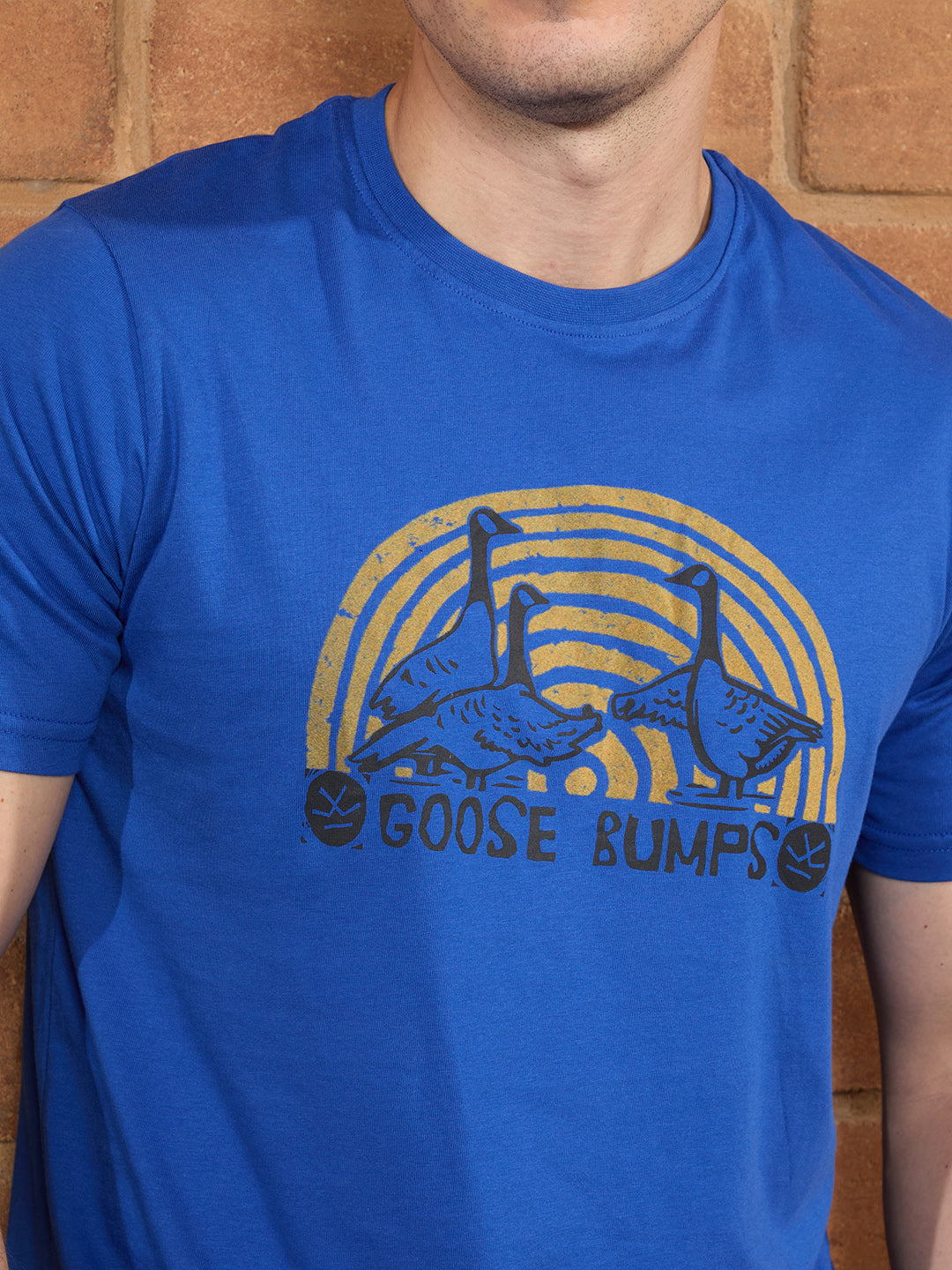 Flock Printed Slim Fit T-Shirt | Blue