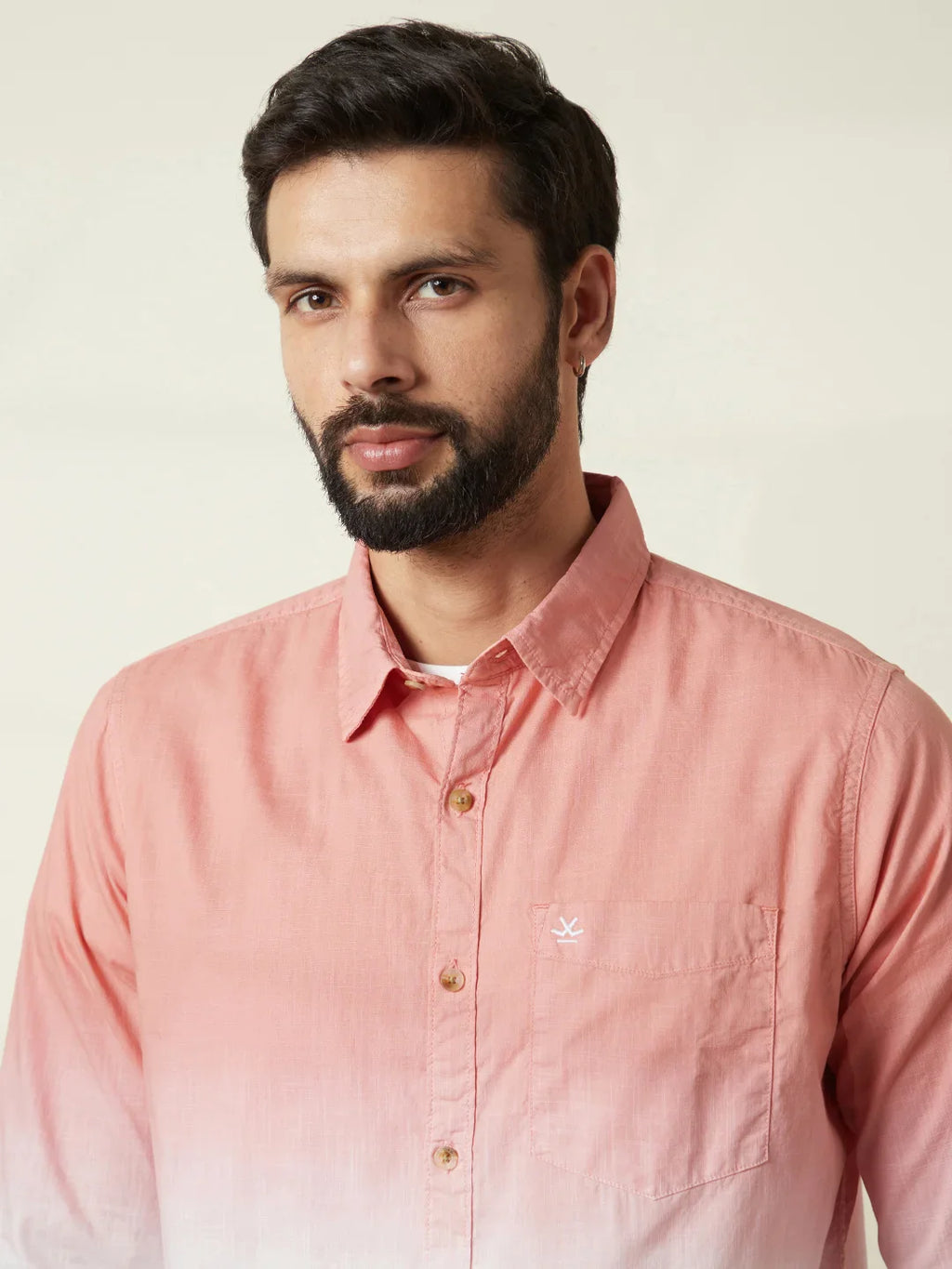 Casual Ombre Washed Shirt  | Multicolor