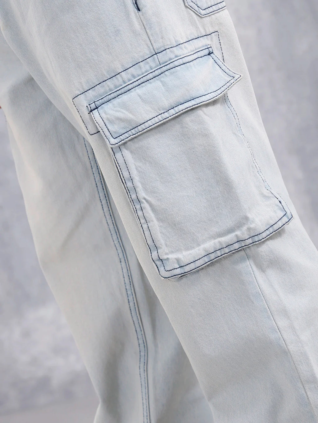 Superstone Wash Loose Cargo Fit Jeans | Super Stone